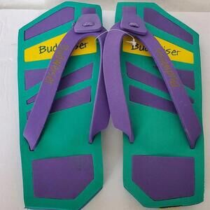 budweiser Mens Flip Flops Sandals M 1980s vintage